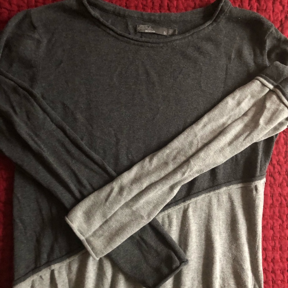Prana size small Asymmetrical gray sweater